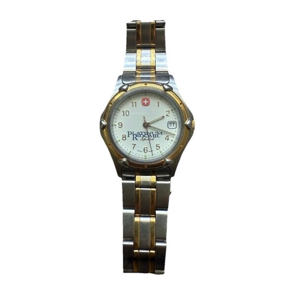 Wenger Gold Silver Tone Swiss Design Men's Watch 095 0695 Mineral Crystal WR100M - Picture 1 of 6